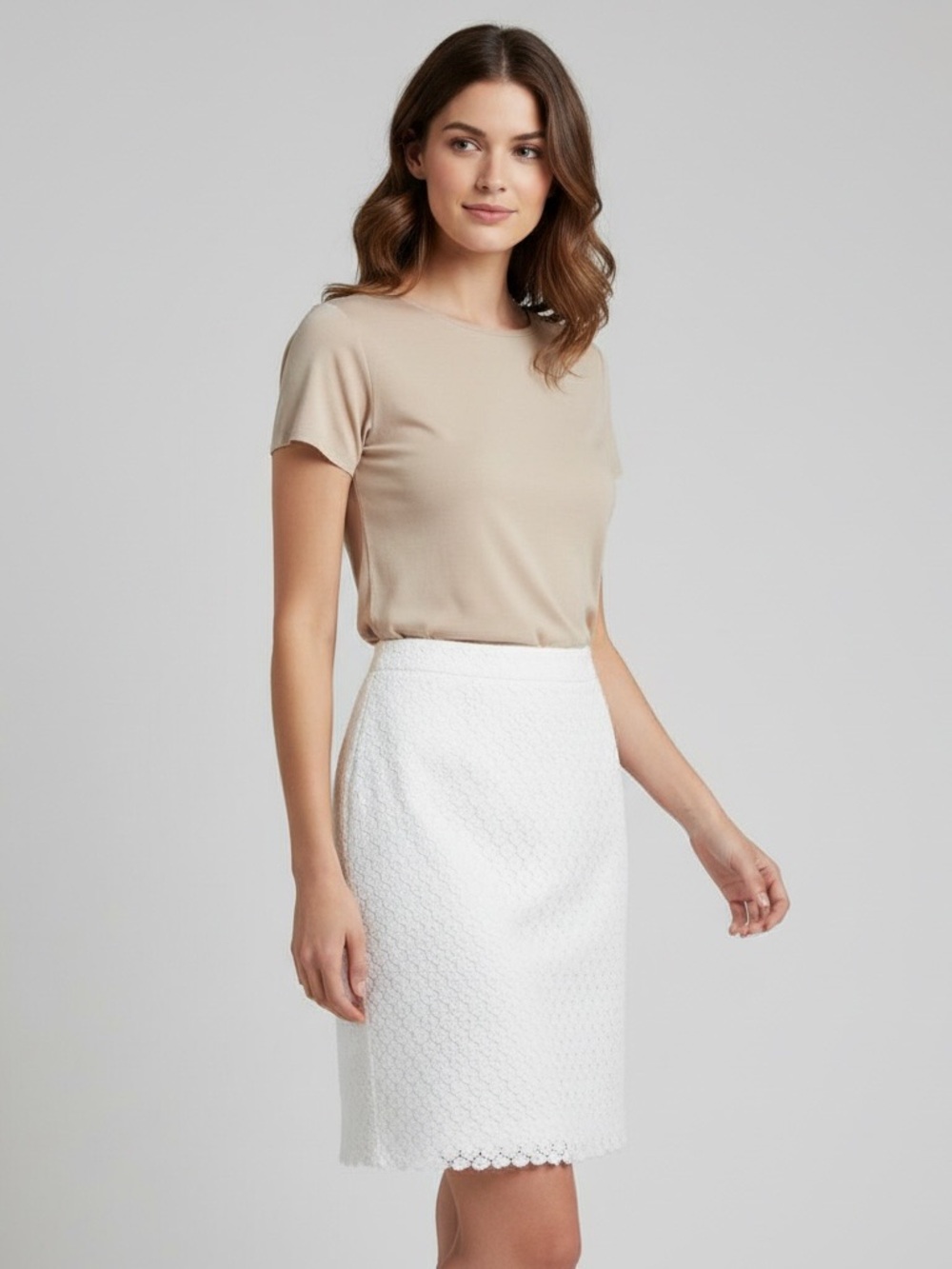 LOFT | LIKE NEW lace overlay sk…